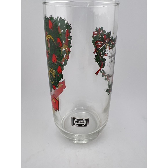 Pepsi 5th Day Christmas Glass Golden RIng Tree‎ Vintage 1980s Nostalgia - Picture 2 of 7